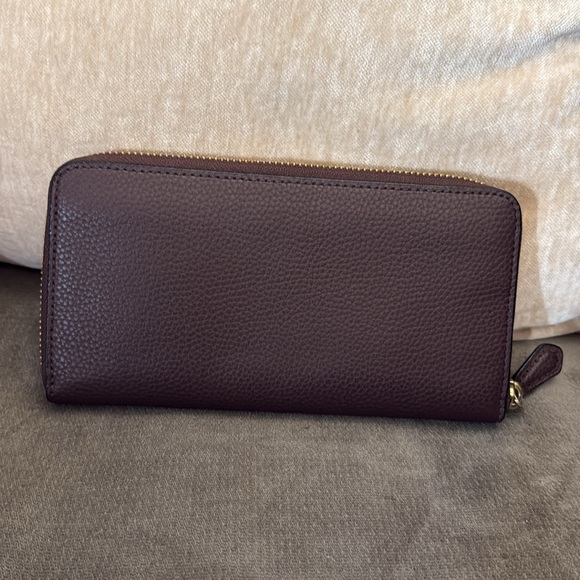 Coach oxblood brown leather zip around wallet. - Picture 2 of 3